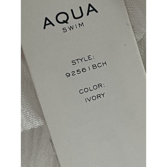 NWT Aqua Swim Tiered Cover-up Maxi Dress •Women XL• Ivory Smocked Sleeveless - Picture 9 of 11